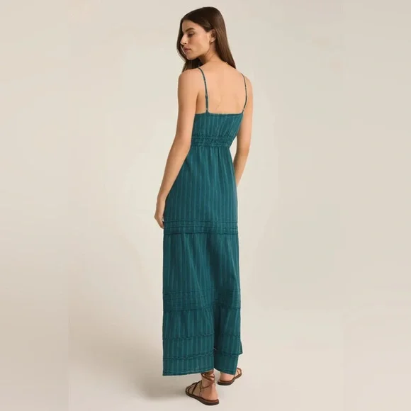 Z Supply Divinity Maxi Dress Teal - Picture 3 of 6